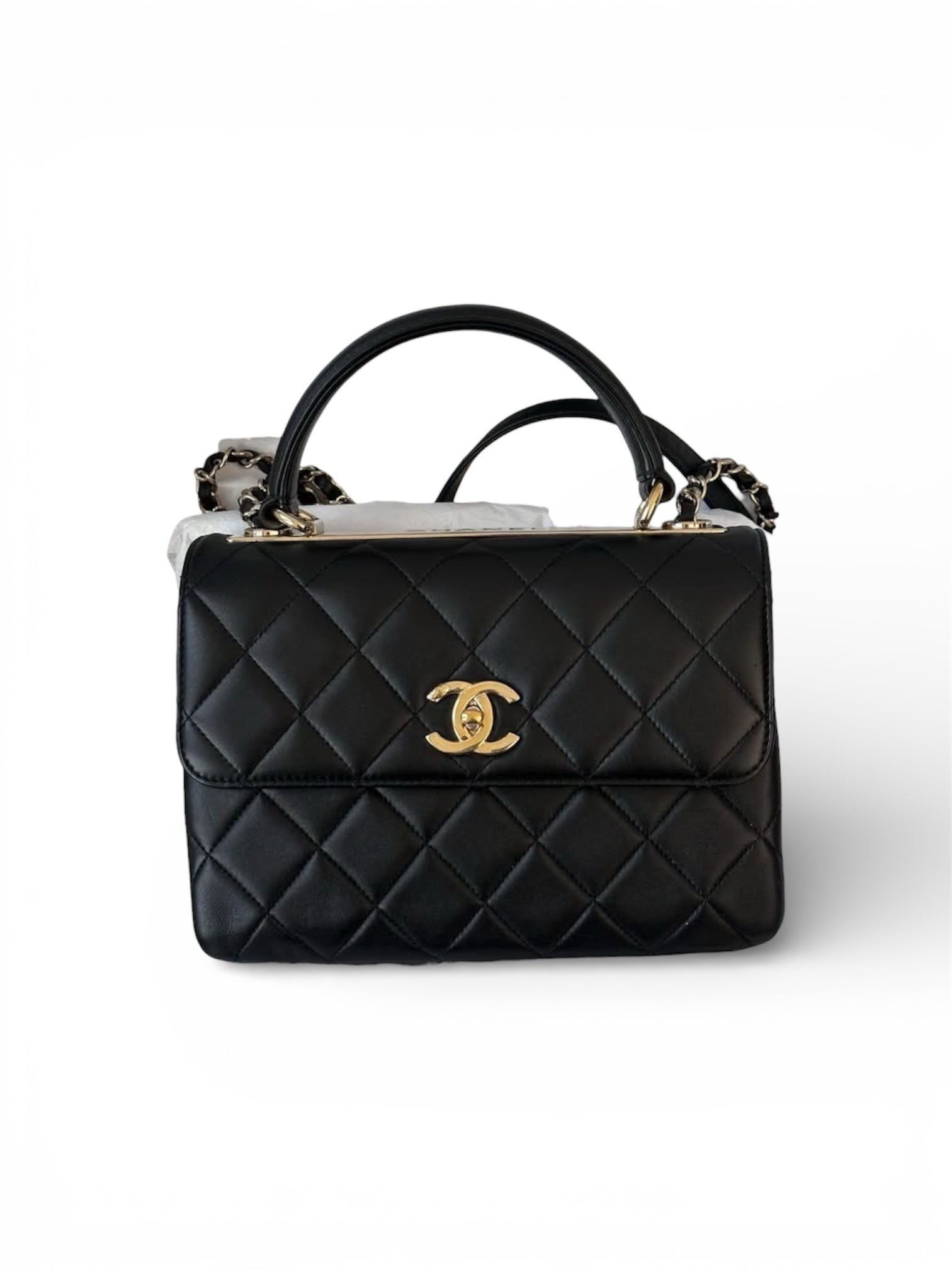 CHANEL 23S Black Small Trendy CC Quilted Lambskin GHW