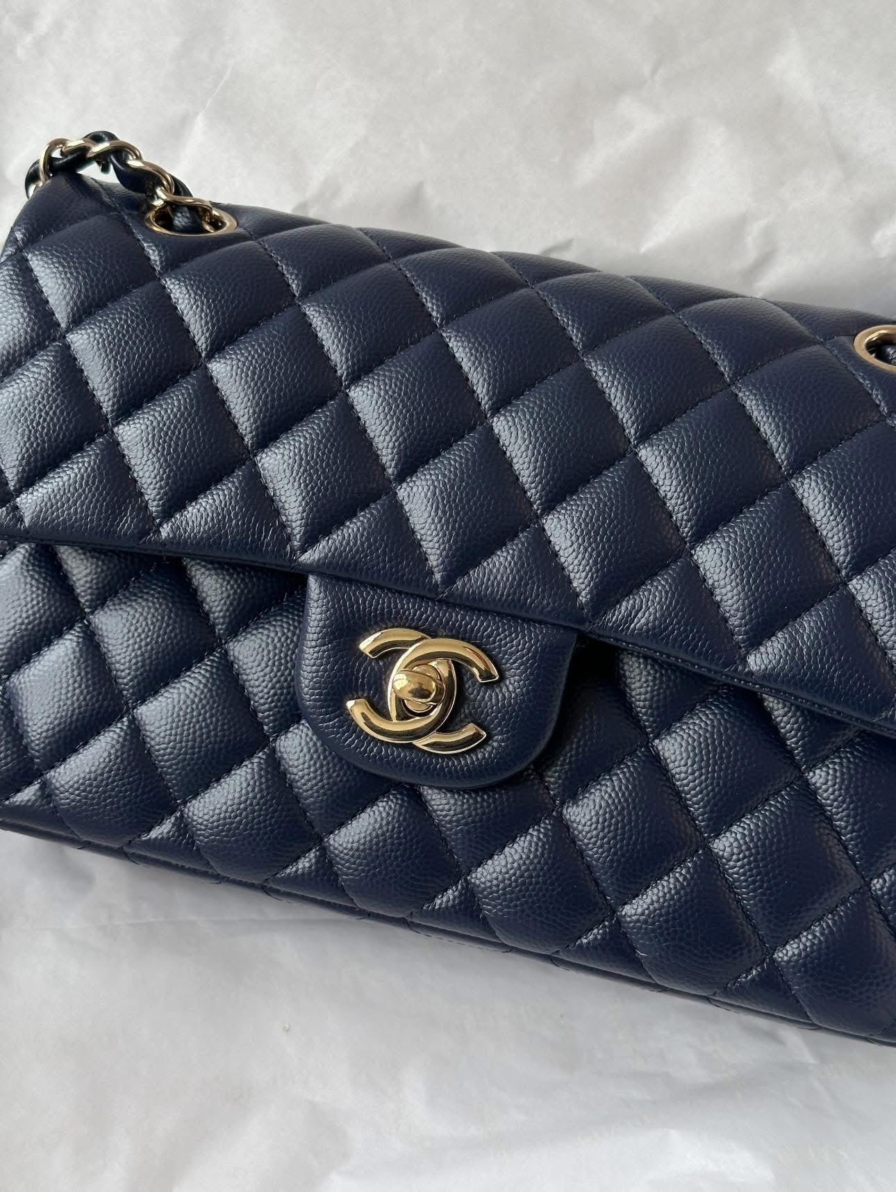 CHANEL 20C Small Navy Caviar LGHW
