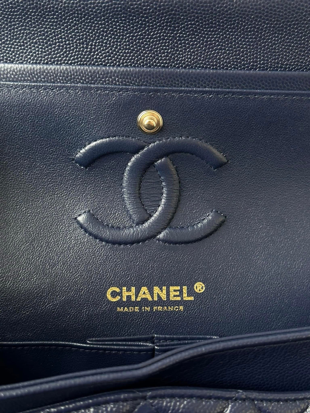 CHANEL 20C Small Navy Caviar LGHW