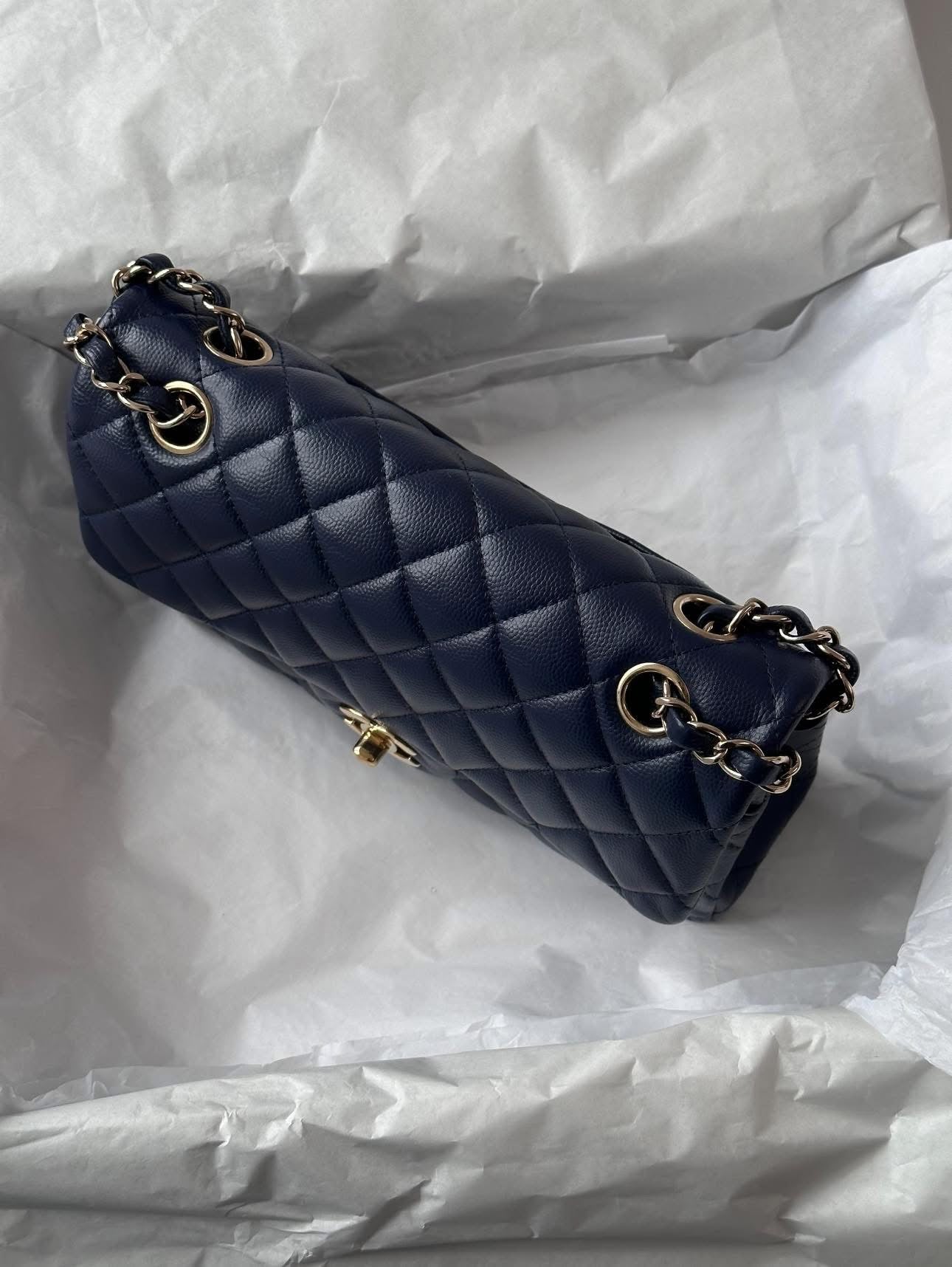 CHANEL 20C Small Navy Caviar LGHW
