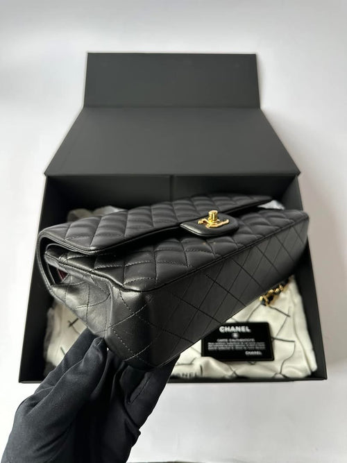 CHANEL 19S Medium Classic Quilted Caviar Black GHW