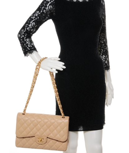 CHANEL 15s Beige Clair Medium Double Flap GHW